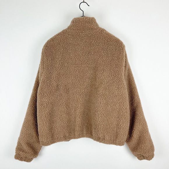 Good American Tan Full Zip Two Tone Puff Fleece Jacket Size 5 US 2XL - Picture 8 of 15